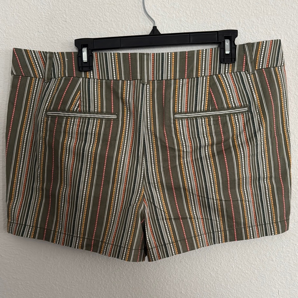LOFT Green Shorts with Vibrant Stripes - Picture 4 of 5